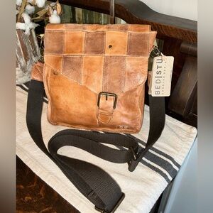 *FLASH SALE* NWT Bed Stu Venice Beach II Patchwork Crossbody Bag Tan Rustic $295